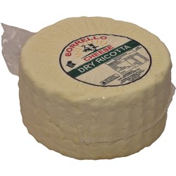 CHEESE RICOTTA DRY WHEEL R/W APPROX 2.5KG (8) BORRELLO CHEESE