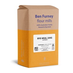 FLOUR STONEGROUND RYEMEAL 25KG #SG-RYME25 BEN FURNEY