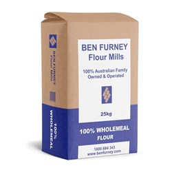 FLOUR WHOLEMEAL  100% 25KG #FL-10025 BEN FURNEY