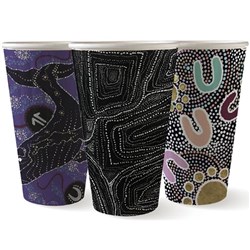 CUP 16OZ DOUBLE WALL FSC MIX INDIGENOUS ART SERIES 40S(15) # BC-16DW-CCAB-ART BIOPAK