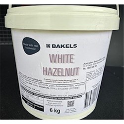 SPREAD HAZELNUT WHITE 6KG # 514111 BAKELS