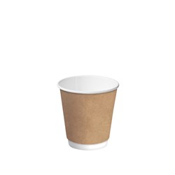 CUP PAPER HOT DOUBLE WALL 8OZ BROWN  25(20S) # CA-DW8-BRN CASTAWAY