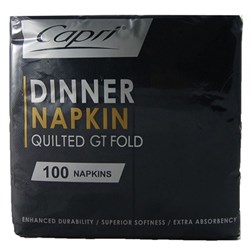 NAPKINS DINNER QUILTED GT/F BLACK 1000S # C-ND0179 CAPRI