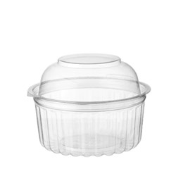 BOWL PLASTIC CLEAR ROUND 12OZ HINGED DOME LID  250S 25S(10) # CA-4012DL MPM