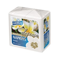 NAPKIN DINNER WHITE ELEGANCE REDI-FOLD 500S # CA-NAPEDRF CASTAWAY