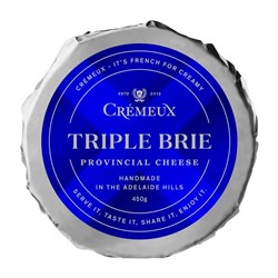 CHEESE BRIE TRIPLE CREAM 450GM(6) # CRTCB450g x 6 CREMEUX