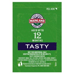 CHEESE PC CHEDDAR TASTY (100 X 20GM) # 3101261 MAINLAND