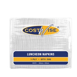 NAPKIN 1PLY WHITE 500S(6) # HL-NAPL1PW COSTWISE