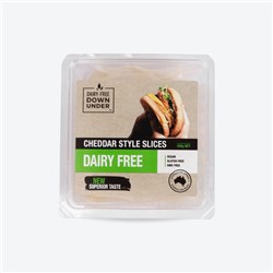 CHEESE VEGAN CHEDDAR SLICED 200GM (10) # DFDU110 DAIRY FREE DOWN