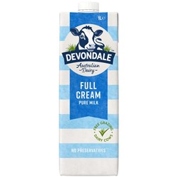 MILK FULL CREAM UHT 1LT(10) # 1001831 DEVONDALE