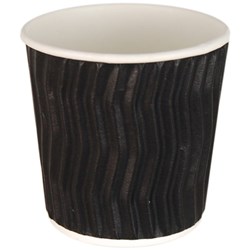 CUP 4OZ BLACK DOUBLE WALL WAVE  153MM  (40 X 25S) # C-HC0639 FPA