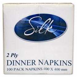 NAPKIN 2PLY DINNER WHITE SILK 100S(10) # BD2W BEYOND