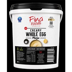 MAYONNAISE CREAMY WHOLE EGG 20KG # CW20 FINA FOODS