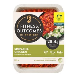 SRSRACHA CHICKEN WITH BROCCOLI & RICE (6 X 350GM) # 1101807 FITNESS OUTCOMES