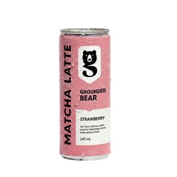 MILK OAT MATCHA LATTE STRAWBERRY CAN (12 X 240ML) # SM240MLC12 GROUNDED BEAR