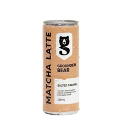 MILK OAT MATCHA LATTE SALTED CARAMEL CAN (12 X 240ML) # SCM240MLC12 GROUNDED BEAR