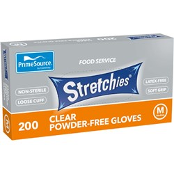 GLOVE MEDIUM STRETCHIES ELASTIC POWDER FREE 200S(10) # PS-SEG-MED PRIME SOURCE