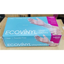 GLOVE ECO VINYL CLEAR P/FREE LARGE 100S (10 ) # GLO-ECO-L-PF PLUSPAK
