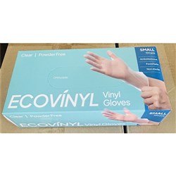 GLOVE ECO VINYL CLEAR P/FREE SMALL  100S(10) # GLO-ECO-S-PF PLUSPAK