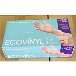 GLOVE ECO VINYL CLEAR P/FREE EXTRA LARGE 100S (10 ) # GLO-ECO-XL-PF PLUSPAK