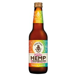 DRINK HEMP KOMBUCHA TROPICAL SUNRISE (12 X 330ML) # HHHKOMTROP330 HAPPY HIPPIE