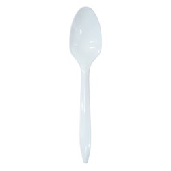 CUTLERY SPOON PLASTIC WHITE 100S(40) # SPN-4 TAILORED