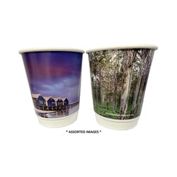 CUP COFFEE 12OZ DOUBLE WALL SOUTH WEST POST CARD 500S # SF-SWPCDW12 HUHTAMAKI