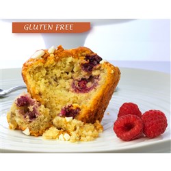 MUFFIN RASPBERRY WHITE CHOC GF (6 X 135GM) (6) # IPMRWC KOOKA BROTHAS