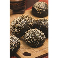 BREAD ROLL BRIOCHE CHARCOAL SESAME (65 X 90GM) # PB2155 LAURENT