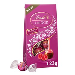 CHOCOLATE BALLS MILK RASPBERRY CREAM (8 X 123GM) # 612146 LINDOR