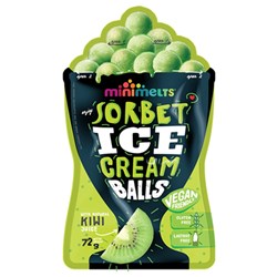 SORBET BIG KIWI BALLS (10 X 72GM) # BIG10KIW MINI MELTS