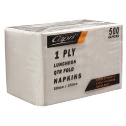 NAPKIN 1PLY LUNCH WHITE 500S(6) # C-NL0100 CAPRI