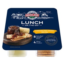 LUNCH CRACKERS CHEESE CARAMEL  ONION RELISH (7 X 110GM) # 3113374 ON THE GO MAINLAND