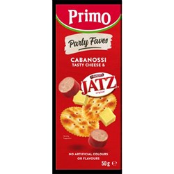 SNACK TRIOS JATZ CABANOSSI TASTY CHEESE (7 X 50GM) # 1572 PRIMO