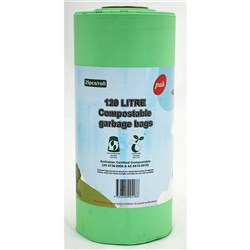 BAG GARBAGE BIN LINER 120LT COMPOSTABLE ROLL (6) # BL120 PAK