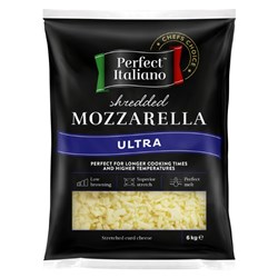 CHEESE MOZZARELLA SHRED ULTRA 6KG (2) # 3101033 PERFECT ITALIANO