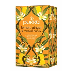 TEA BAG LEMON GINGER MANUKA (4 X 20 X 2GM) # 111042431 PUKKA