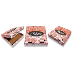 PIZZA BOX 9" WHITE/ORANGE 50S # 170070 FIRSTPACK