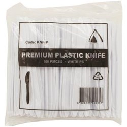 KNIVES DISPOSABLE WHITE 100S (40) # KNF-P-4 TAILORED PACKAGING