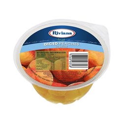 FRUIT CUPS PEACHES DICED (48 X 120GM) # 2433211 RIVIANA