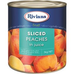 PEACH SLICED NATURAL JUICE CHINESE 3KG(3) # 2423801 RIVIANA