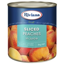 PEACH SLICED IN JUICE SOUTH AFRICAN 3KG(3) # 2410032 RIVIANA