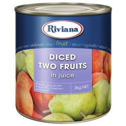 TWO FRUITS DICED IN NATURAL JUICE SOUTH AFRICAN 3KG(3) # 2410022 RIVIANA