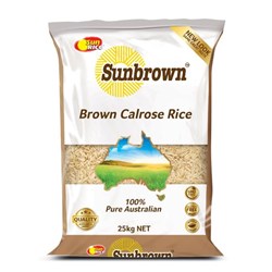 RICE BROWN LONG GRAIN 25KG SUNBROWN