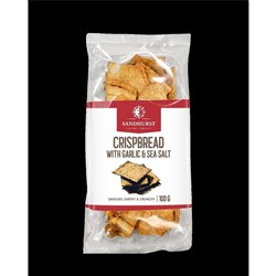 CRISP BREAD GARLIC & SEA SALT 100GM(12) # CRISP100 SANDHURST