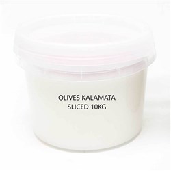 OLIVES KALAMATA SLICED 10KG #OKSAVG/10 MYTHOS