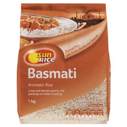 RICE BASMATI 1KG (12) # 400639 SUNRICE