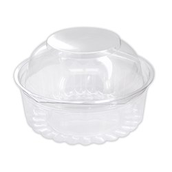 BOWL 8OZ CLEAR SHOWBOWL WITH DOME HINGED LID 50S(5) # SB8DLBP TAILORED