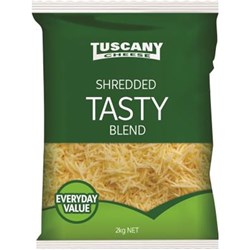 CHEESE TASTY SHRED 2KG(6) # P300125 TUSCANY