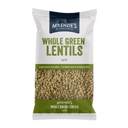 LENTILS GREEN WHOLE 1KG(5) #W002560 MCKENZIES